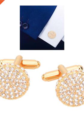1 Pair Wedding Crystal Rhinestone Cuff Links Shirt Suit Coll