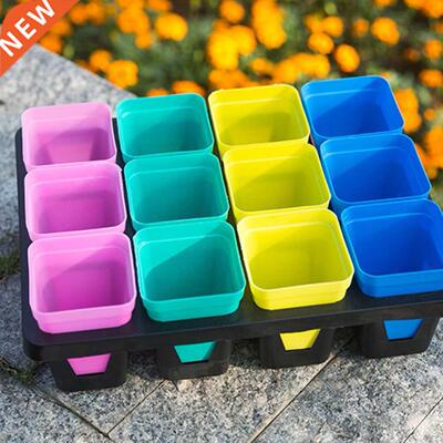 12Cells Seedling Tray Seed Starter Tray Plastic Seedling Nur