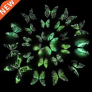 Butterfly Wall 12pcs Colorful Luminous Sticker Butter lot