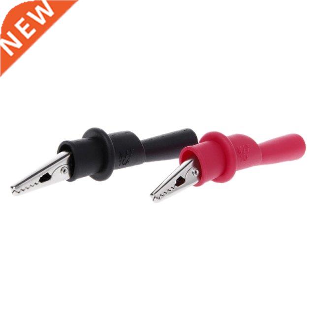2pcs New Insulated MultiMeter Test Lead Meter Alligator Clip
