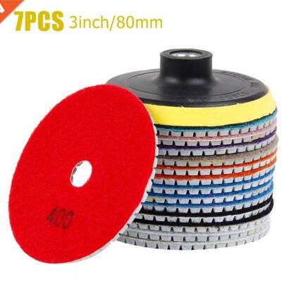7Pcs 80mm Dry Polshng Pad 3 nch Sharp Type Damond Polsh