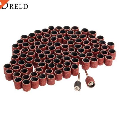 100Pcs Dremel Accessories Grit 80# 9.5mm Drum Sanding Kit +2