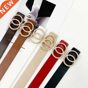 Leather belt women waist luxury black red belts for jeans dr