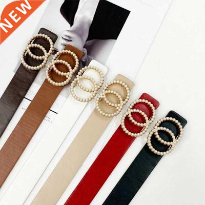 Leather belt women waist luxury black red belts for jeans dr