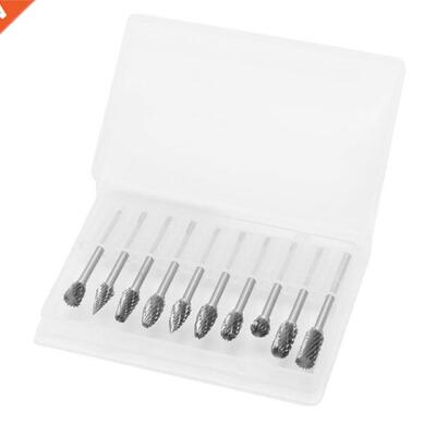 New 10Pc 1/8 6mm Tungsten Carbide Cutter Rotary Burr Set En