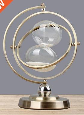 Globe Time Hourglass Desktop Crafts Decor Metal 30 Min Timer