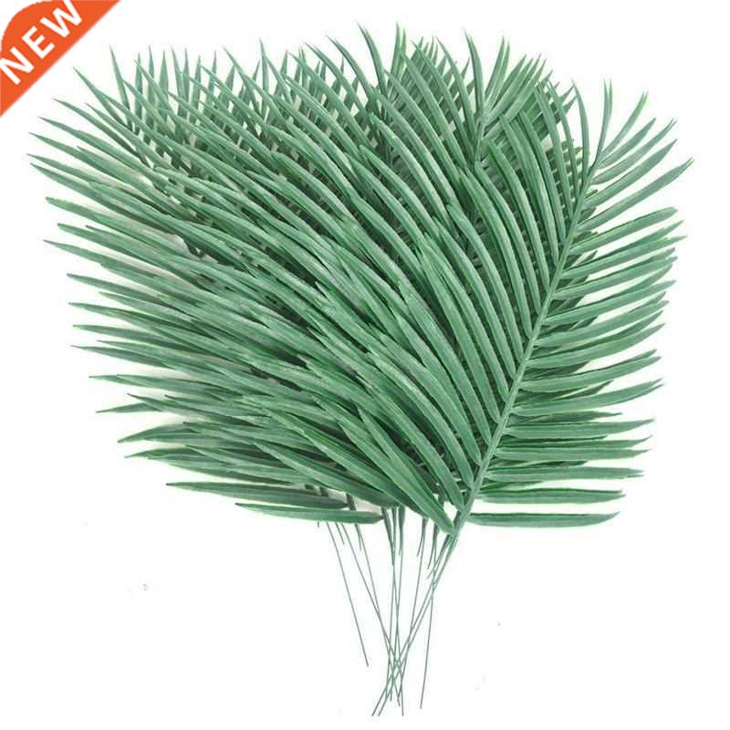 10PCS Artificial Palm Tree Faux Leaves Green Plants Greenery
