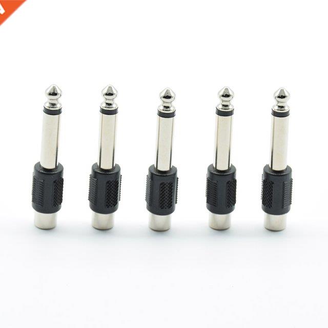 5pcs RCA/AV Female Jack to 6.35mm 1/4 Inch Male Mono Audio A