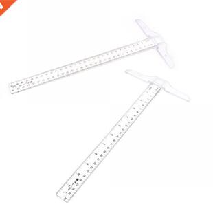 1pc 30cm T Square Ruler Plastic T Shape Ruler Clear Transpar