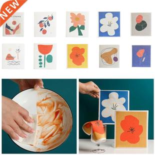 Cloth Wood Pulp 1PC Towel Dish Cotton Dishcloth Kitchen