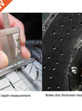 Aluminum Tyre Tire Tread Depth Gauge + Brake Disc 0-60mm Met
