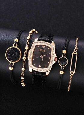 5PCS Gaiety Brand Luxury Fashion Bracelet Watch Set Women Le