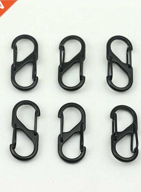 10pcs Stainless Steel S Type Carabiner With Lock Mini Keycha