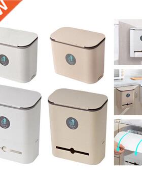 Wall Mounted Hanging Trash Can with Lid Installable Counter