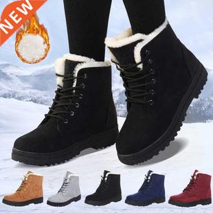 Women Winter Boots Ladies Snow Boots Lace Up Ankle Boots Fem