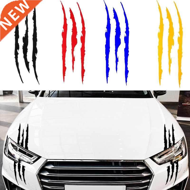 1/2/4/6PCS Car Stickers Reflective Monster Claw Marks Scratc