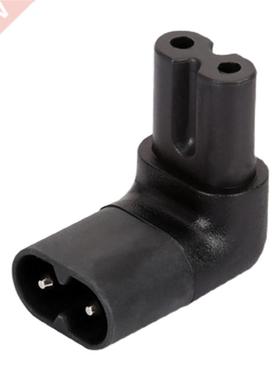 1 Pc IEC 20 2-Pin C7 Female To C8 Male 90 Degree Right Angl