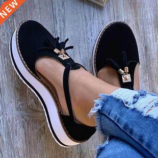 Women Flat Shoes Summer Vulcanized Shoes Solid Color Thick B