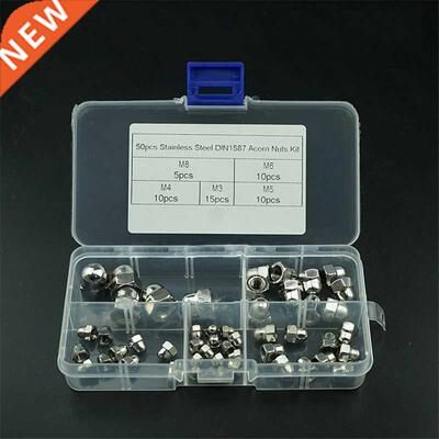 50PCS Acorn Cap Nuts Set M3 M4 M5 M6 M8 DIN1587 304 Stainles