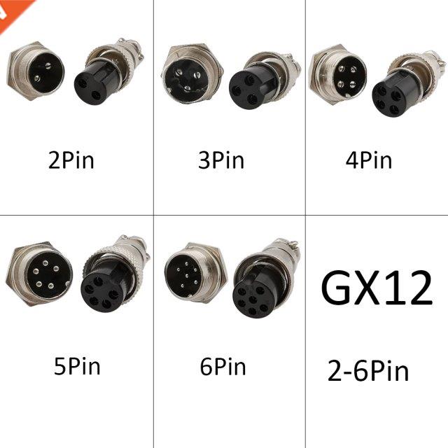 1Set GX12 2/3/4/5/6 Pin Aviation Connector Electrical Circul