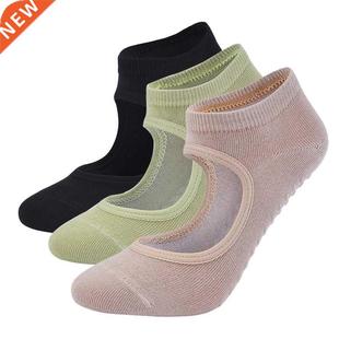 Calcetines antideslizantes de pilates para mujer, transpirab