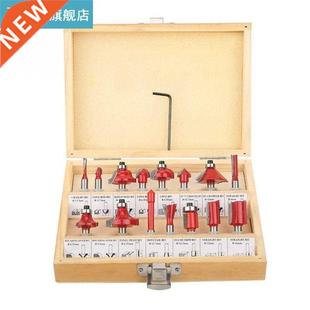 Bit Shank Tool Lot Cut Woodworking Router Steel 15Pc Carbon