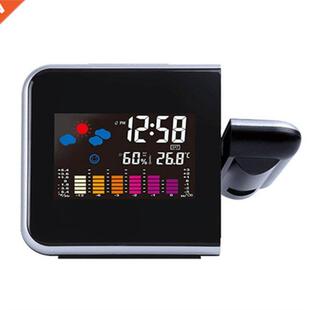 Digital Alarm Clock Wall Projection Weather LED Screen Snooz