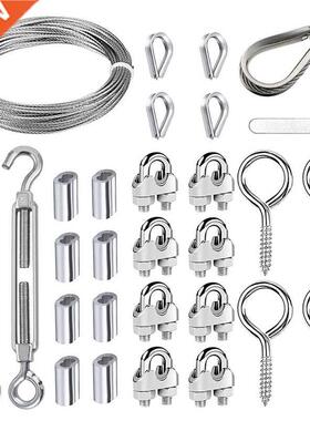 Cable Set with 10M Wire Rope M2 Wire Rope Clamp M5 Hook Eyel