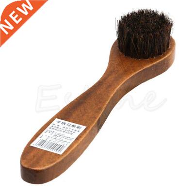 Long Wood Handle Bristle Horse Hair Brush Shoe Boot Polish S