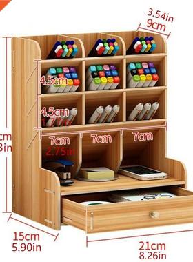 2021 HOT Office Desk Wooden Organizer Simple Multi-Divided O