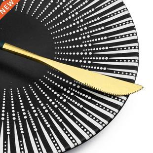 Dinnerware Set Kitchen 24Pcs Gold Steel Green Cutl Stainless