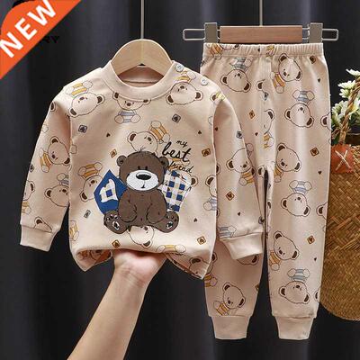 2022 New Kids Boys Girls Pajama Sets Ctoon Print Long Slee
