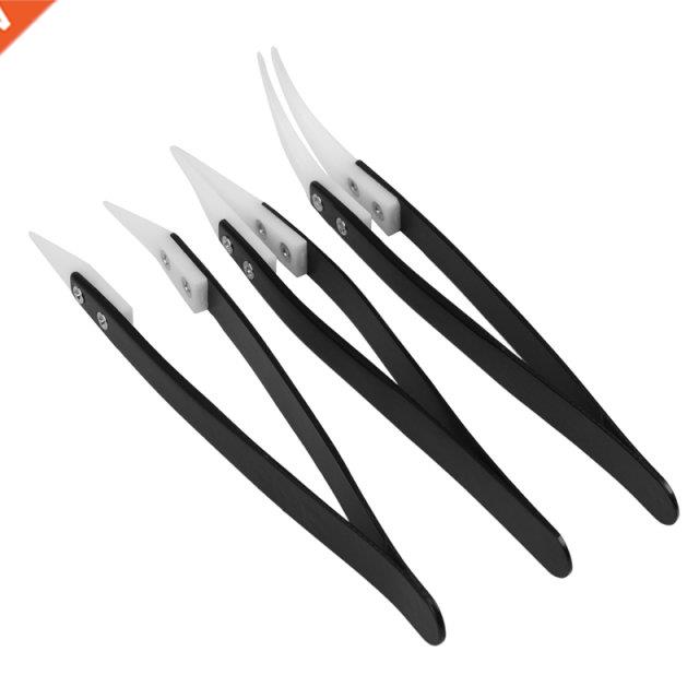 3Pcs Tweezer Set, Antstatc Ceramc Tps Tweezers Precson