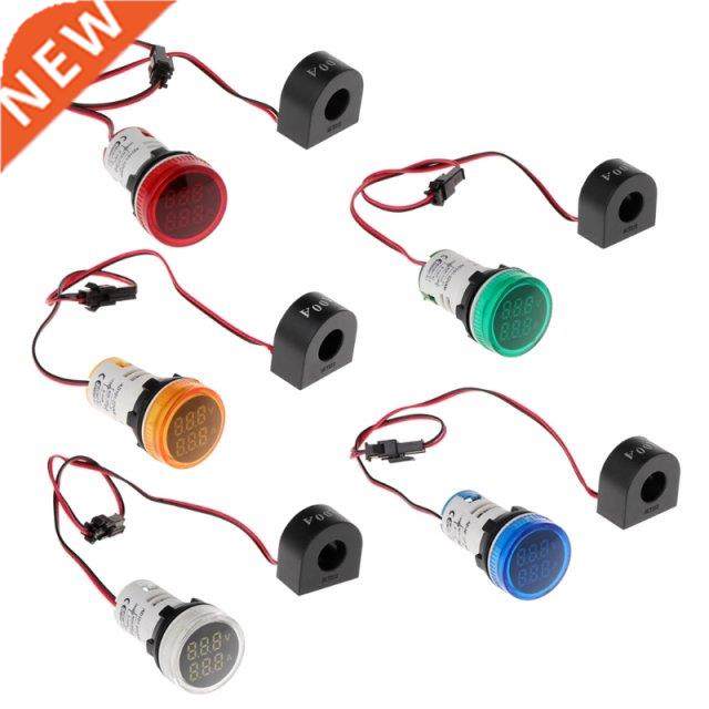 Digital Voltmeter Ammeter 22mm Round AC 50-500V 0-100A Volta