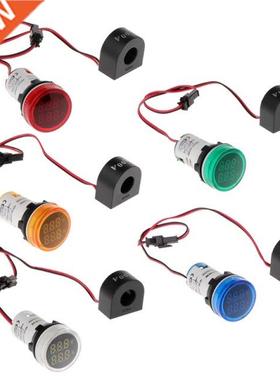 Digital Voltmeter Ammeter 22mm Round AC 50-500V 0-100A Volta