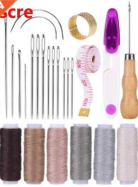 30Pcs Leather Sewing Repair Kit with Sewing Thread Large-Ey