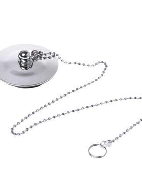 New Bathtub Drain Plug With Chain Sink Basin Water Stopper F