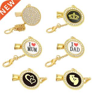 Rhinestone Baby Pacifier Clips Chain Bling Pacifier Holder B