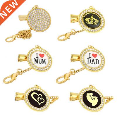 Rhinestone Baby Pacifier Clips Chain Bling Pacifier Holder B