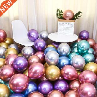 Latex Round Silver Golden Balloons Metal Inch pcs