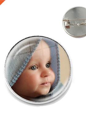 Custom Brooch Photo Mum Dad Baby Children Grandpa Parents C