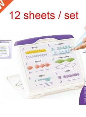12 Sheets/set Cake Icing Piping  Drawing Board Template P