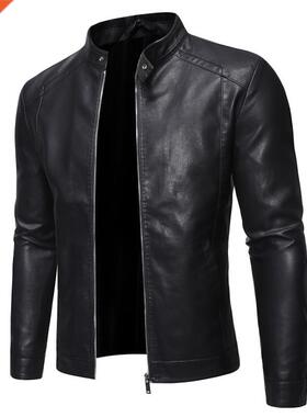 Men Faux Leather Jacket Motorcycle 8Xl Men's Jackets Black J