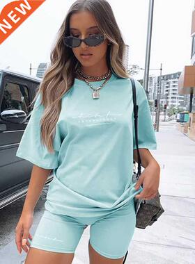 2022 Printed Casual Suer Woen's Tracksuit Sports Suit T-s