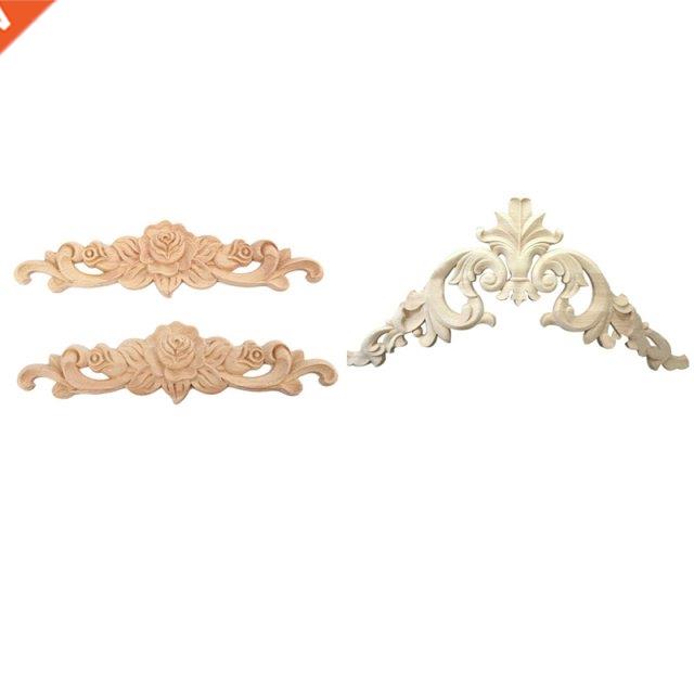 3 Pcs Rubber Wood Carved Corner Onlay Applique Exquisite Unp