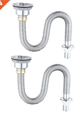 2X Kitchen Stainless Steel Sink Stopper Single Sank Sink Dra