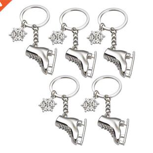5 Pack Ice Skates Snowflake Keychain Gift 3D Skating Skate S