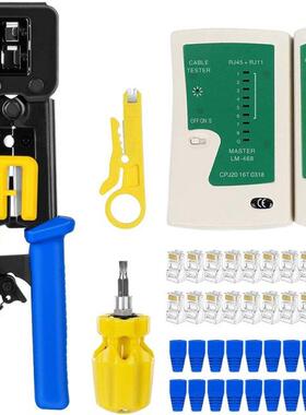 RJ45 Crmp Tool Kt Pass Thru Cat5 Cat5E Cat6 RJ45 Crmpng