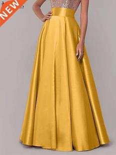 Stylish Work Waist High Women ZANZEA Skirt Satin Summer