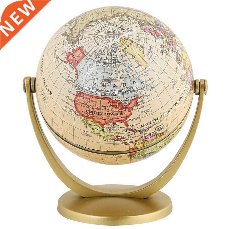Retro Rotating World Globe Earth Antique Home Office Desktop